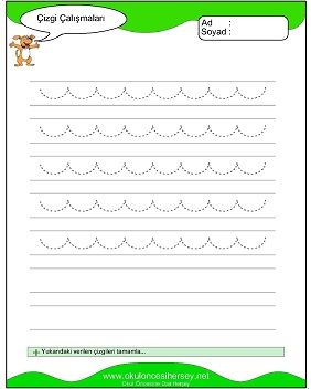 okul öncesi çizgi çalışma sayfaları